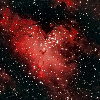 Nébuleuse de l'Aigle, 339 poses de 10 secondes, caméra refroidie.