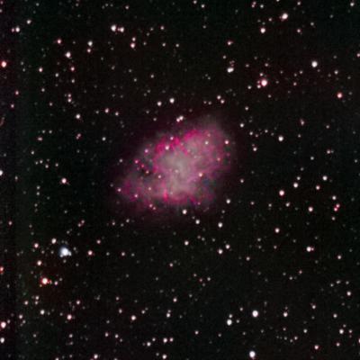 Nébuleuse du Crabe, 45 poses de 30 secondes