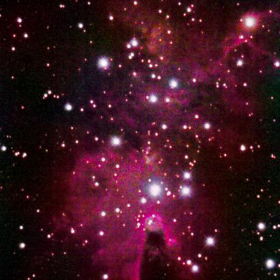 Nébuleuse du Cône, 60 poses de 60 secondes à 800 iso