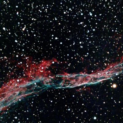 Détail de la partie ouest de la Nébuleuse du Voile, 80 poses de 30 secondes