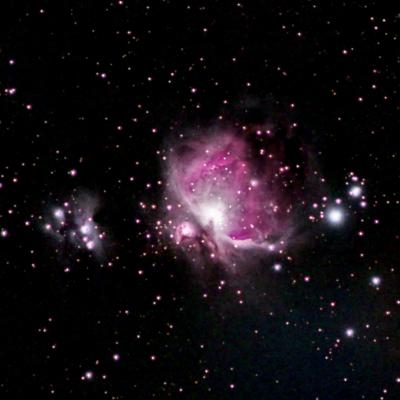 Nébuleuse d'Orion, 61 poses de 14 secondes