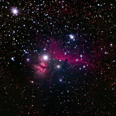 Nébuleuse de la Tête de Cheval, 51 poses de 20 secondes, 1000 iso, 300 mm